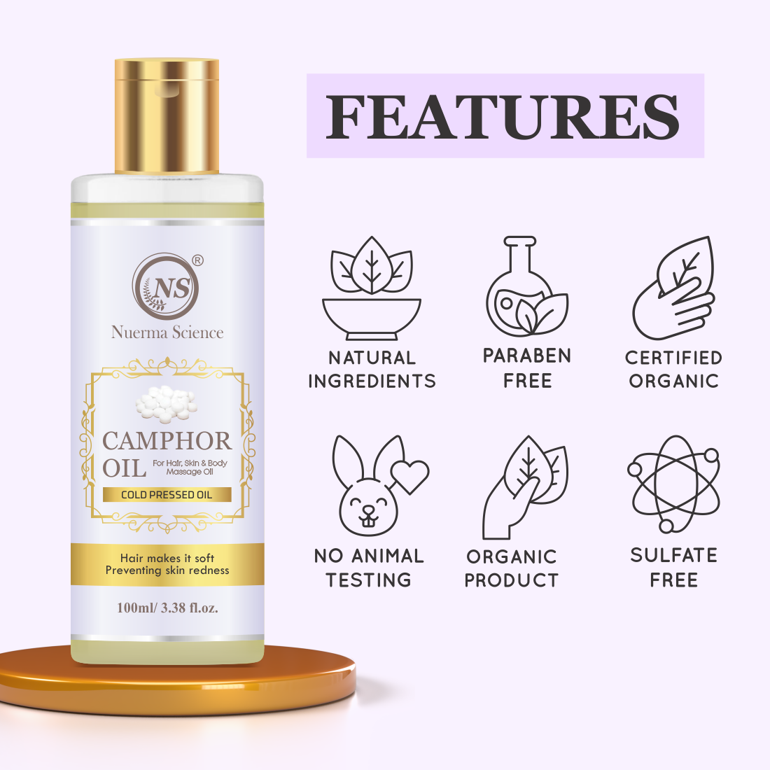 Nuerma Science Camphor (Kapoor) Oil | Grocsy