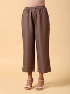 trueBrowns Cotton Linen Burnt Brown Boxy Fit Co-Ord Set | Grocsy