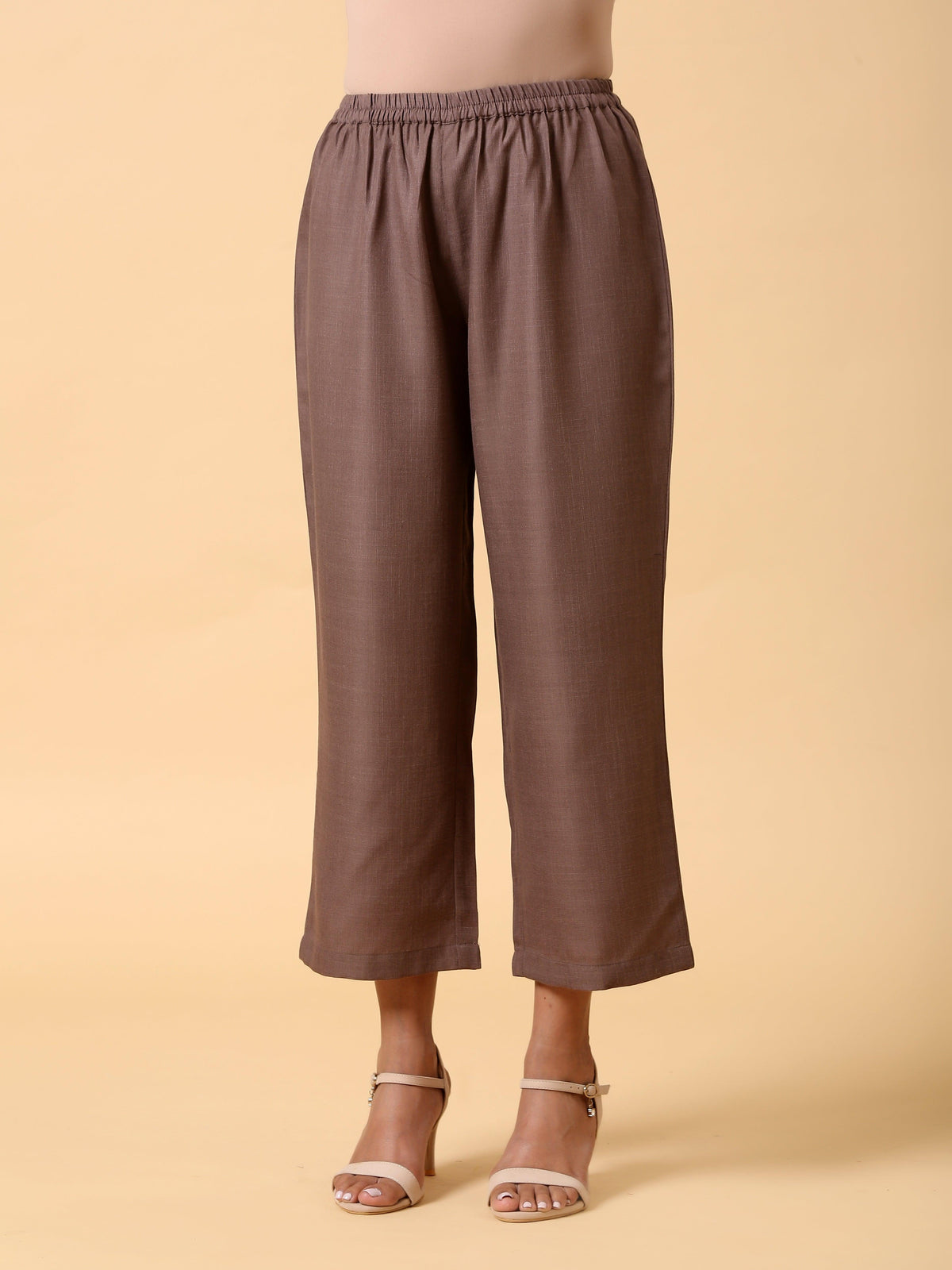 trueBrowns Cotton Linen Burnt Brown Boxy Fit Co-Ord Set | Grocsy