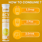 BOOSTIQ ACV Moringa & Cinnamon Effervescent Tablets - Lemon Flavour | Grocsy