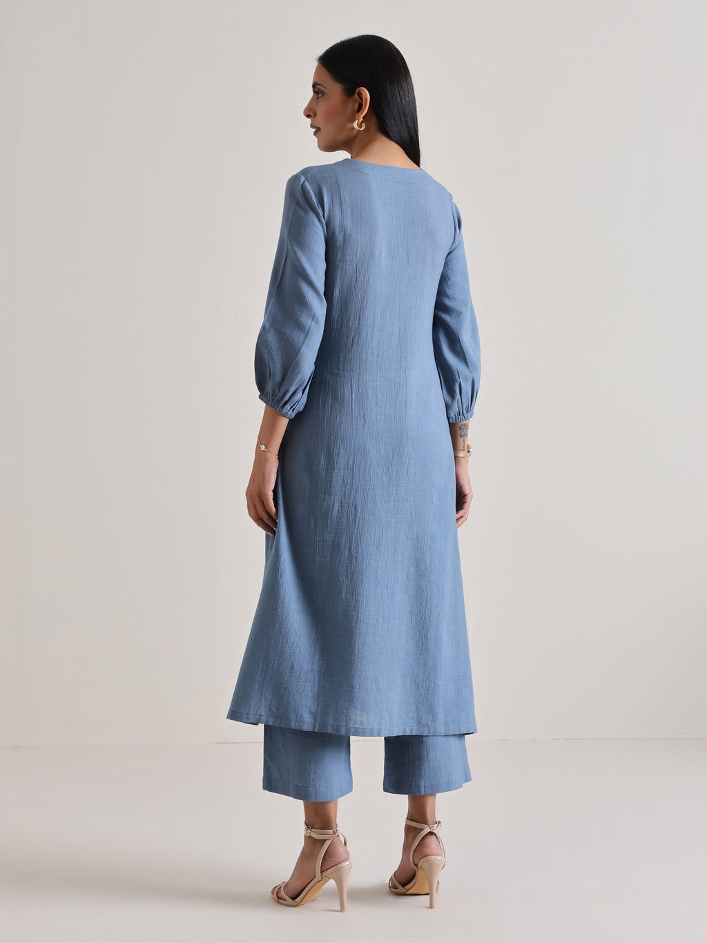 trueBrowns Light Blue Kurta Pant Set | Grocsy