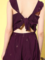 Ahalyaa Printed Basic Jumpsuit with Ruffles | Grocsy
