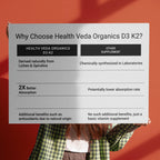 Health Veda Organics Vitamin D3 + K2 Healthy Bones Tablets