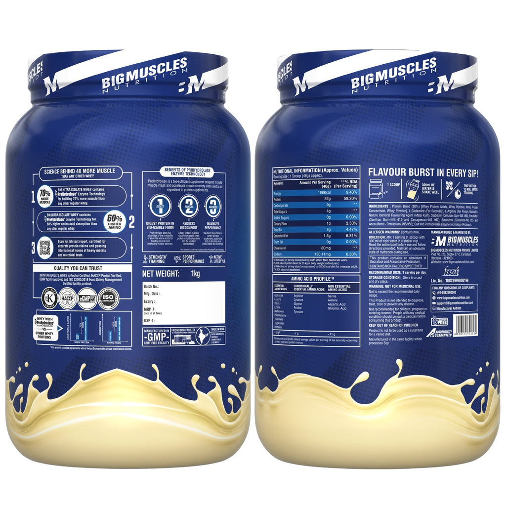 Big Muscles Nutrition Nitra Isolate Whey Protein | Grocsy