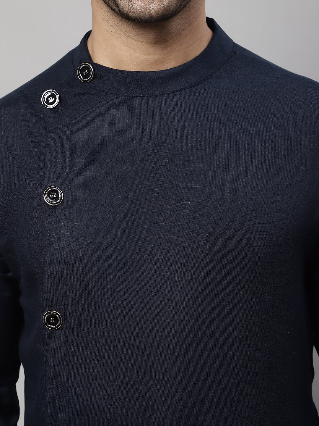 Even Apparels Blue Sherwani Kurta With Asymetrical Cut | Grocsy