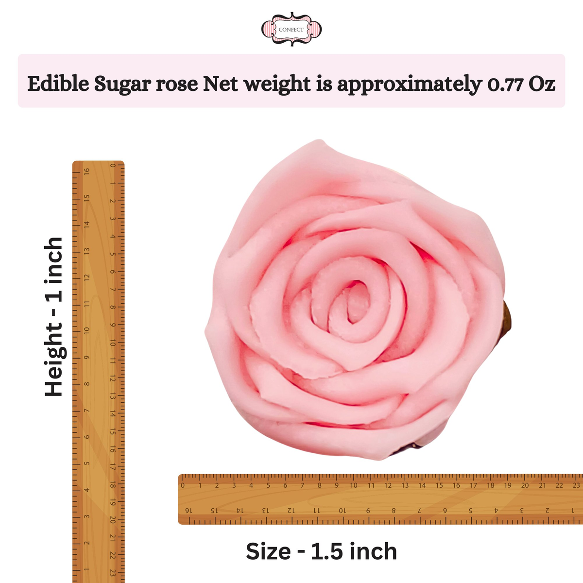 Confect Blush Pink | Edible Sugar Roses Topper | Grocsy
