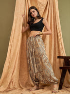 InWeave Beige Paisley Flower Harem Pant | Grocsy