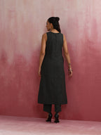 trueBrowns Dark Olive Green Cotton Dobby Kurta Set | Grocsy