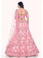 Myra Peach Soft Net Embroidered Designer Lehenga Choli | Grocsy