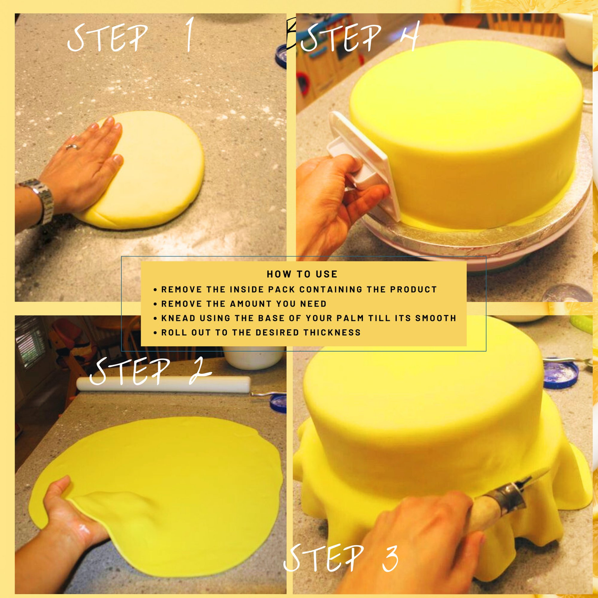 Confect Lemon Yellow Fondant | Edible Sugarpaste | Grocsy
