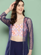 Ahalyaa Printed Ethnic Co-Ords with Shrug | Grocsy