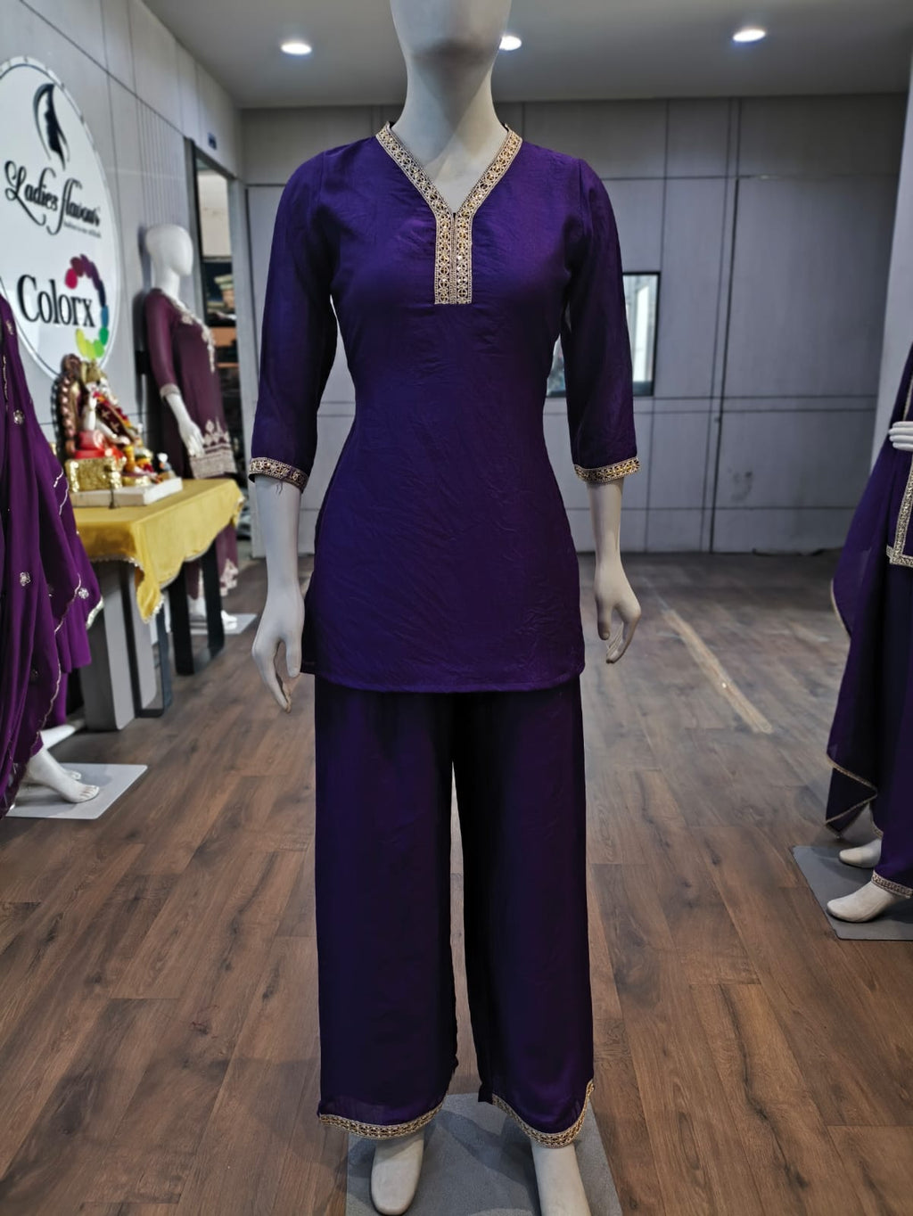 Anaita Purple Stylish Readymade Co-Ords Set | Grocsy