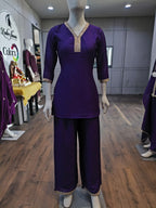 Anaita Purple Stylish Readymade Co-Ords Set | Grocsy