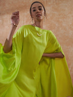 InWeave Lime Green Rayon Cowel Style Kaftan | Grocsy