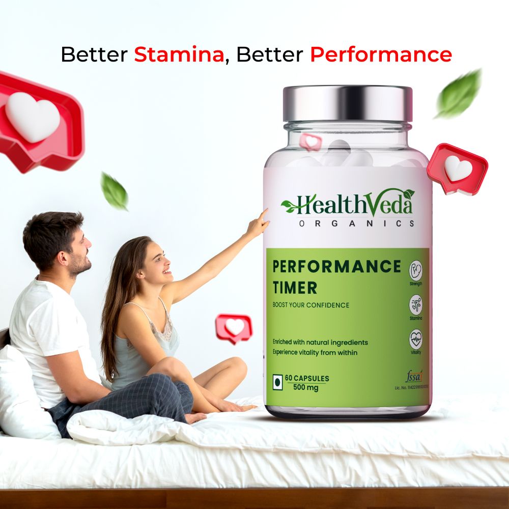 Health Veda Organics Performance Timer Veg Capsules For Men | Grocsy