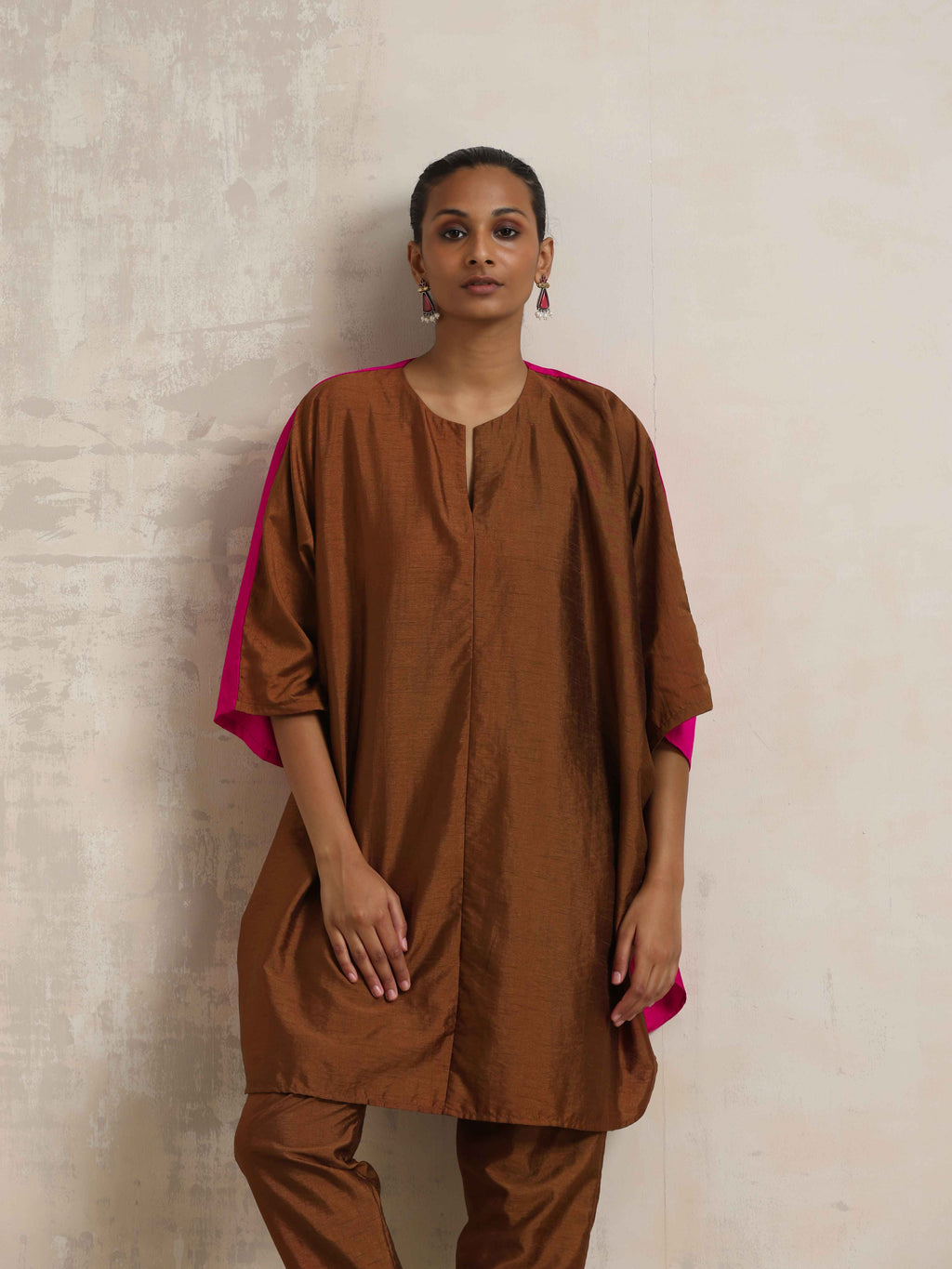 trueBrowns Brown Silk Co-ord Set | Grocsy