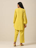 trueBrowns Lime Slub Textured Short Co-Ord Set | Grocsy