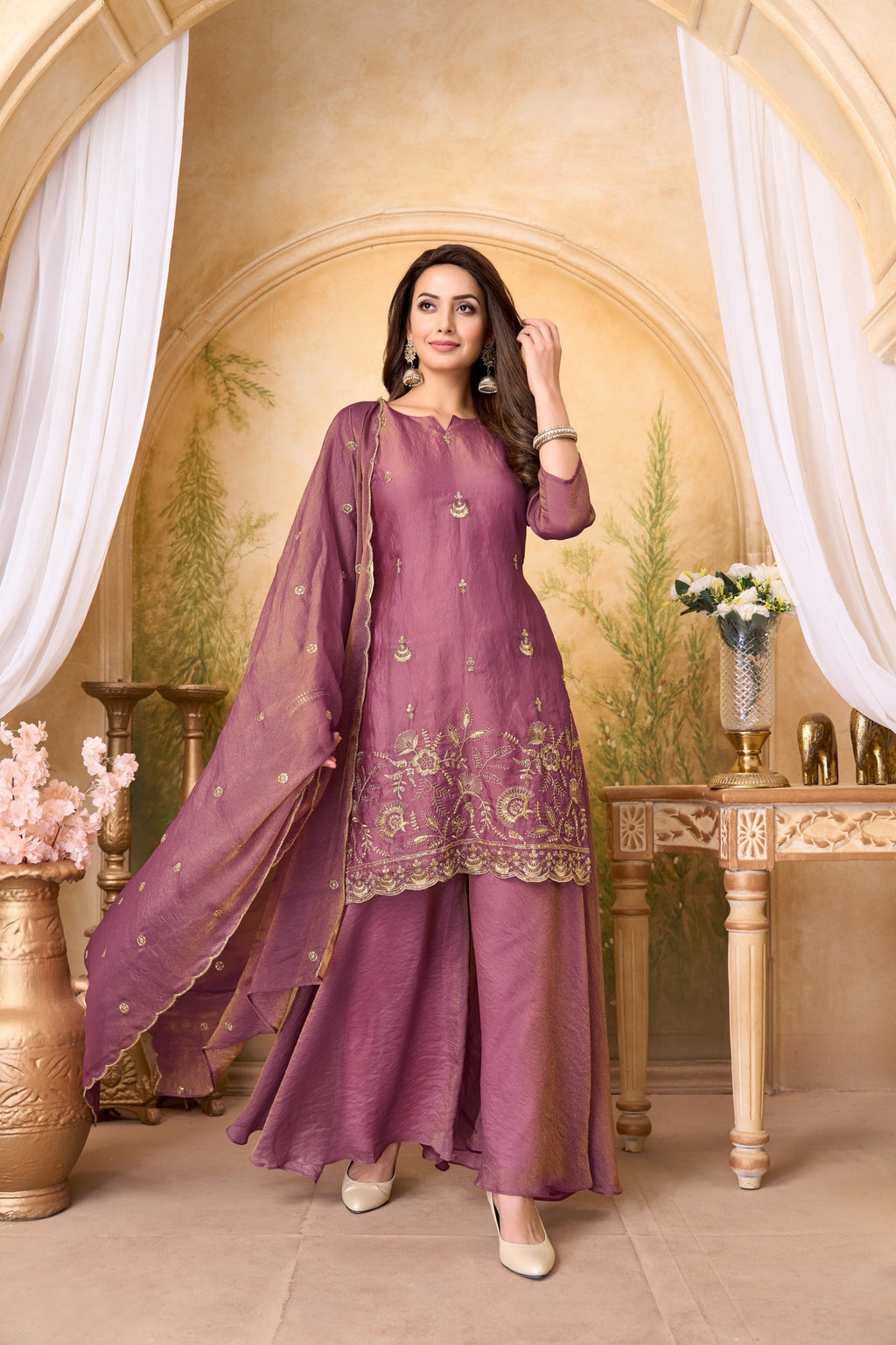 Anaita L Purple Silk Readymade Suit with Coding Work | Grocsy