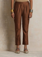 trueBrowns Brown Silk Slit Kurta Set | Grocsy