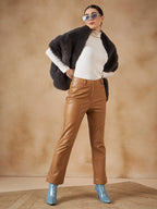 InWeave Slaty Grey Long Faux Fur Cape | Grocsy