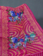 Shades of Hot Pink Colour Floral Design Semi Chanderi Saree By Gayathri Reddy Designer Studio | Grocsy