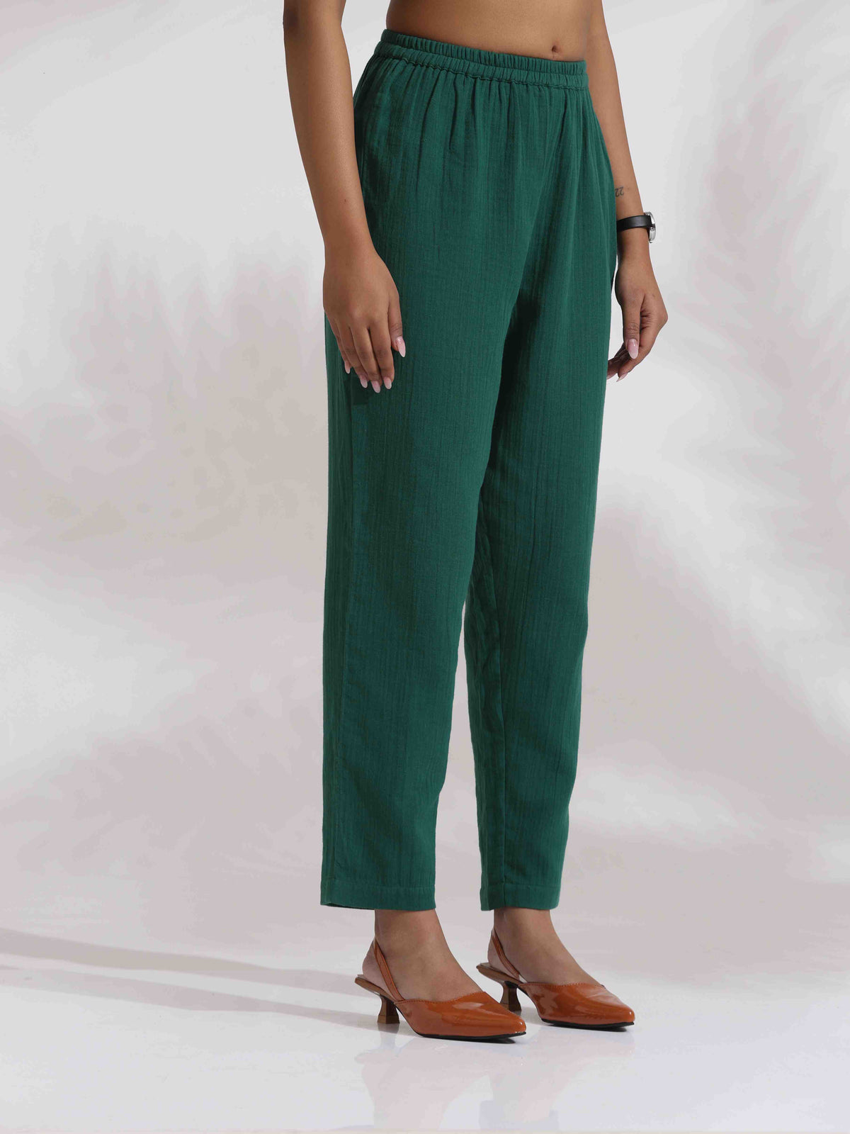 trueBrowns Green Cotton Kurta Co-ord Set | Grocsy