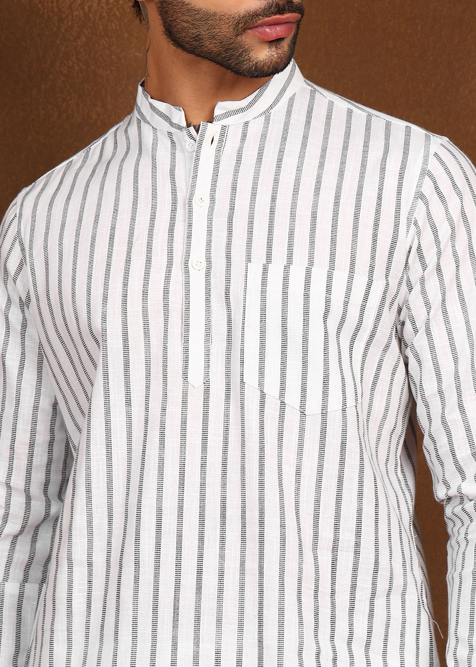 Fabmade Drift Pinstripe Linen Co-Ord Set | Grocsy