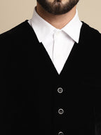 Even Apparels Men's Black Waistcoat with welt pockets | Grocsy