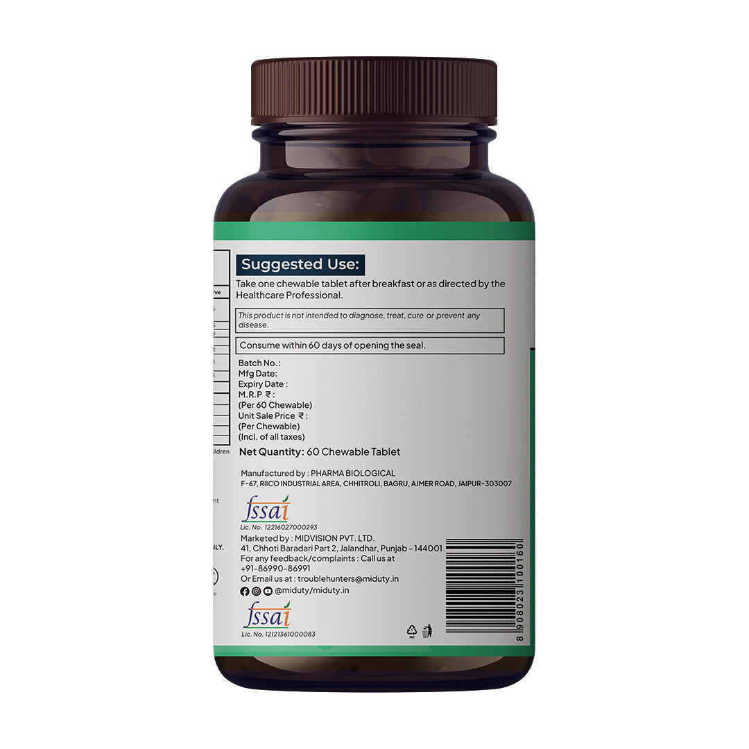 Miduty by Palak Notes Kids Calcium Chewables | Grocsy