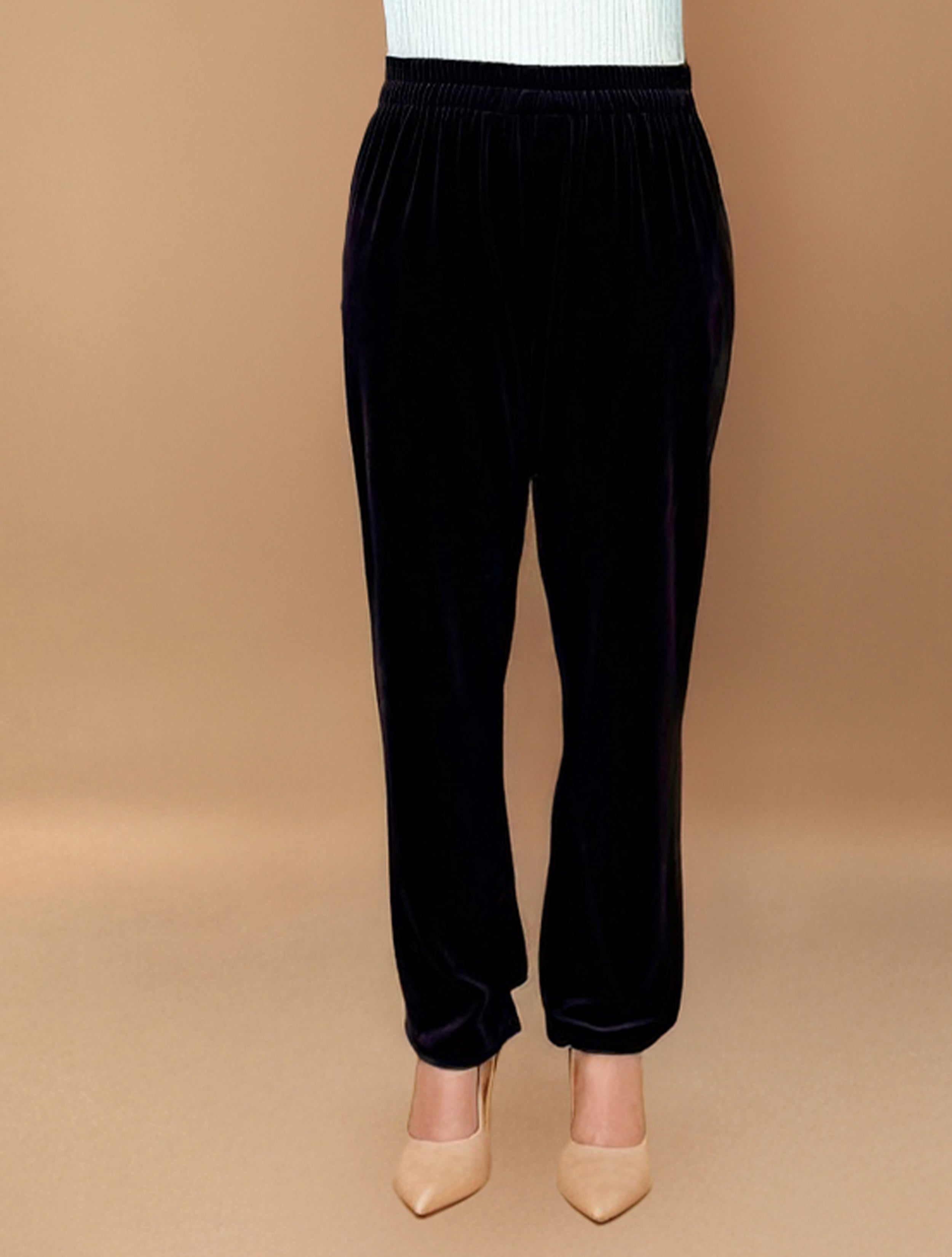 trueBrowns Purple Velvet Embroidered Co-ord Set | Grocsy