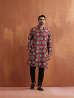 trueBrowns Men's Rust Printed Kurta | Grocsy