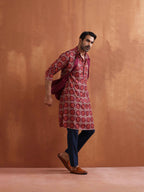 trueBrowns Men's Beige Printed Kurta | Grocsy