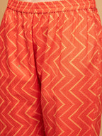 InWeave Women's Orange S Print Alia Cut Gota Work Kurta Set W Mustard Le Du | Grocsy