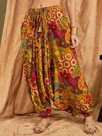 InWeave Mustard Multi Flower Harem Pant | Grocsy
