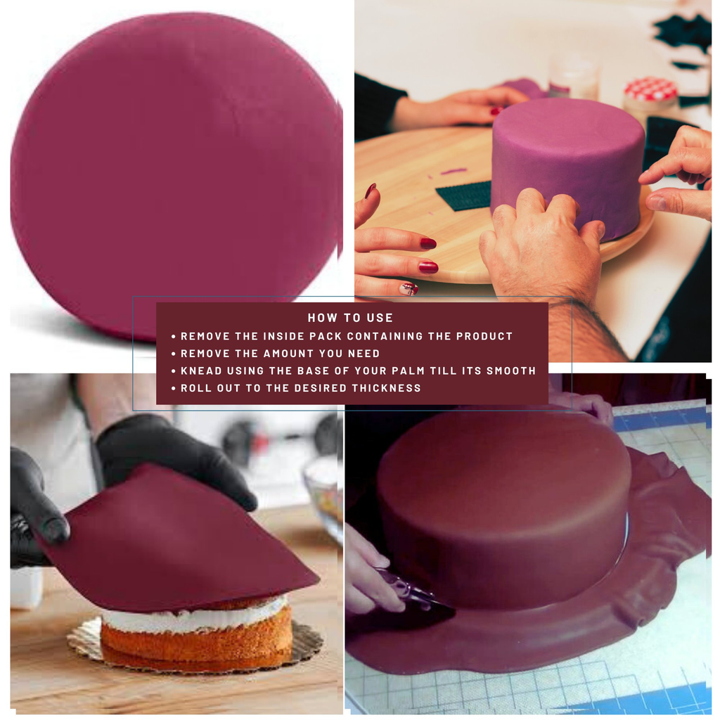 Confect Burgundy Fondant | Edible Sugarpaste | Grocsy