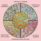 Confect Spring Sprinkles Edible | Vermecelli, Pearls & Stars Sprinkles Pack of 5 (EAST 4) - 100Gms | Grocsy