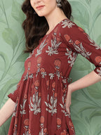 InWeave Women's Brick Rust Boota Sharara Set | Grocsy