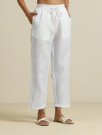 trueBrowns White Cotton Blend Co-ord Set | Grocsy