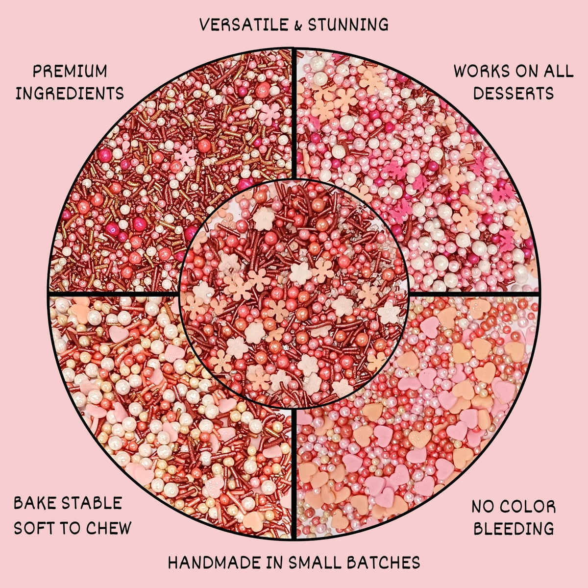 Confect Valentine Sprinkles | 10 Edible Decoration for Baking & Dessert | Grocsy