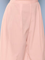 Ahalyaa Women Pink Printed Gotta Patti Kurta with Palazzos | Grocsy