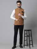 Even Apparels Men's Beige Nehru Jacket With Welt Pockets | Grocsy