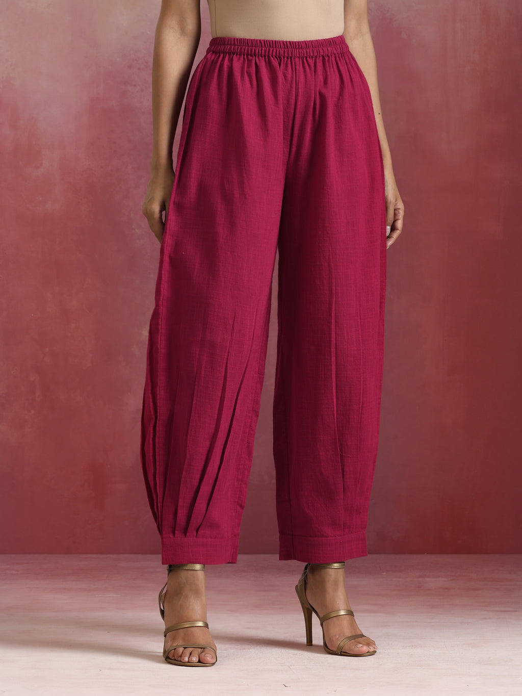 trueBrowns Magenta Cotton Kurta Co-ord set | Grocsy