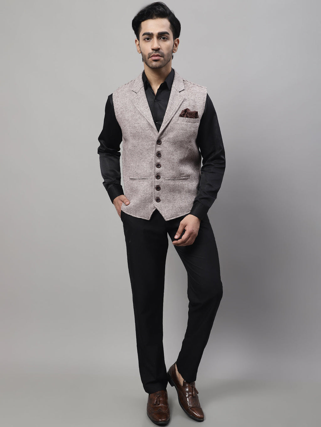 Even Apparels Men's Cream Pure Wool Nehru Jacket | Grocsy