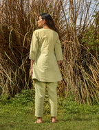trueBrowns Green Cotton Embroidered Co-ord Set | Grocsy