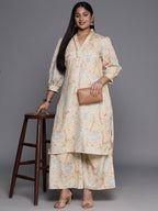 Ahalyaa Women Plus Size Printed Regular Gotta Patti Kurta with Palazzos | Grocsy
