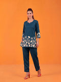 Anaita Teal Stylish Readymade Co-Ords Set | Grocsy