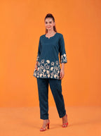 Anaita Teal Stylish Readymade Co-Ords Set | Grocsy