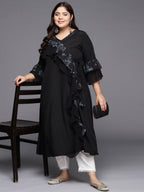 Ahalyaa Floral Bell Sleeves Kurta | Grocsy