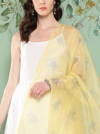 InWeave Women's Strappy Set Cream With Yellow W Chintz Or Dupatta | Grocsy