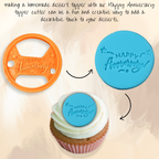 Confect Toppers Cutters | Congratulations Topper Cutter | Cake & Cupcake Decorating Supplies (Happy Anniversary) | Grocsy